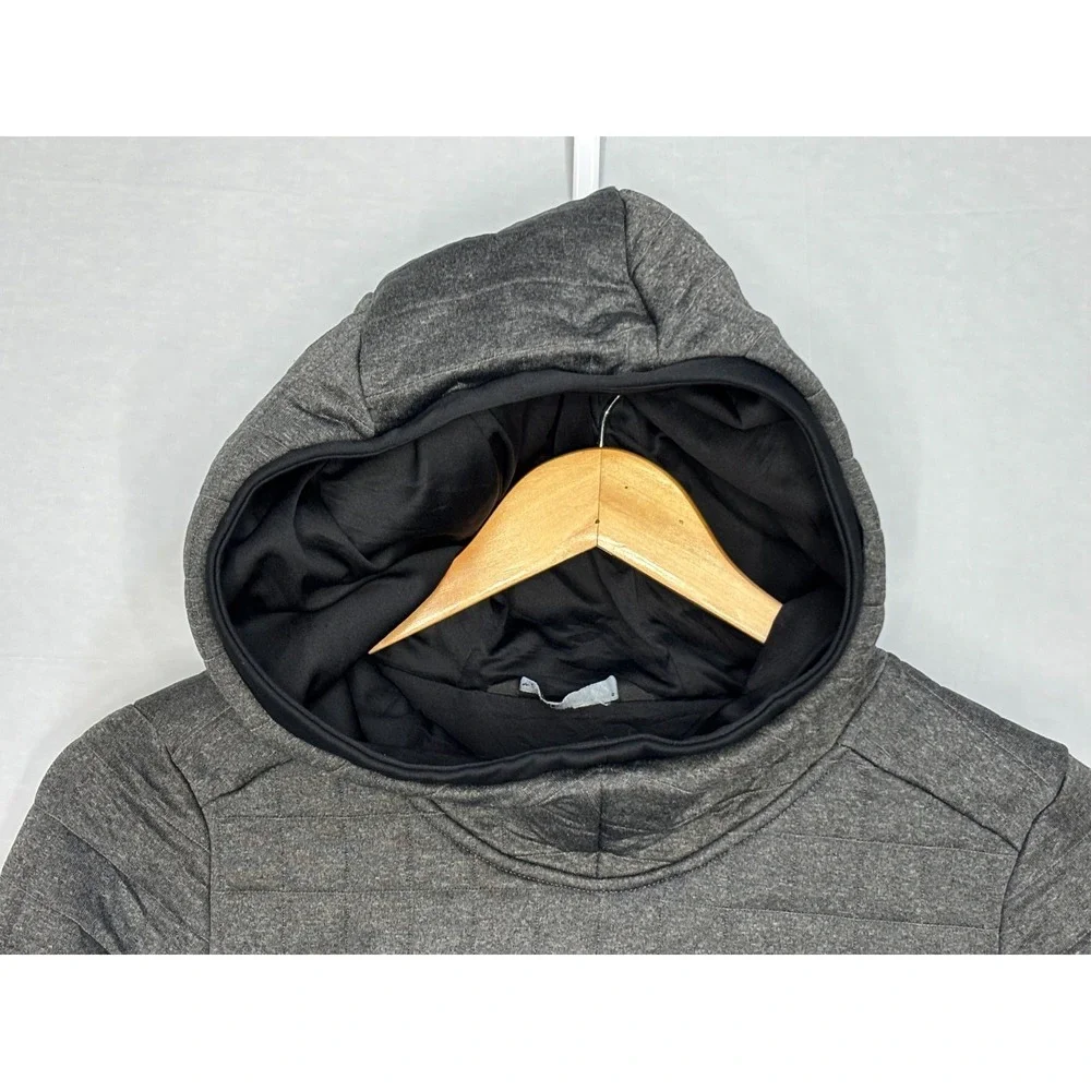 The North Face Half Dome Quilted Pullover Hoodie Womens Gray Lined Pockets Small